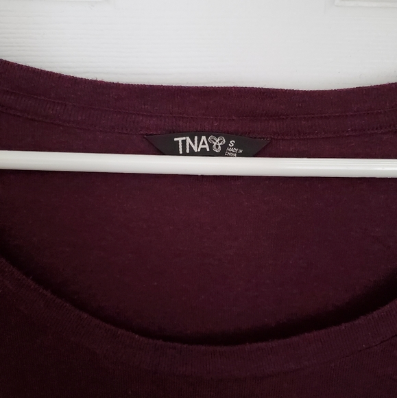 TNA GUC Del Mar Wine Colored Long Sleeve Sleeve - Picture 6 of 8